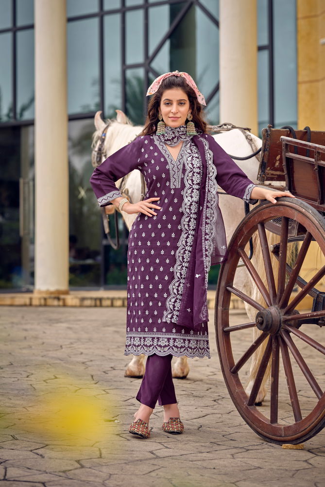 Sarah By Ossm Designer Silk Embroidery Readymade Suits Wholesale Market In Surat